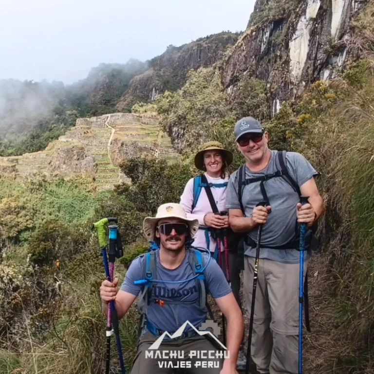 Foreign tourists on the Inca Trail to Machu Picchu