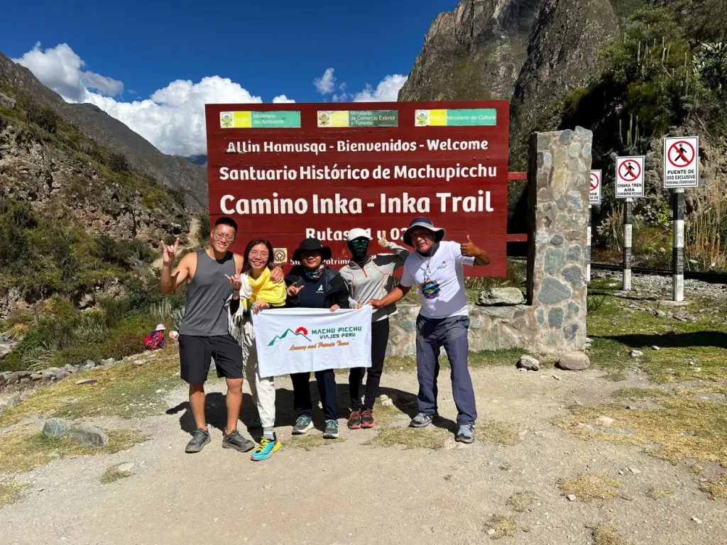 Our Chinese passengers trekking the Inca Trail for 4 days